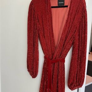Retrofete beaded robe dress